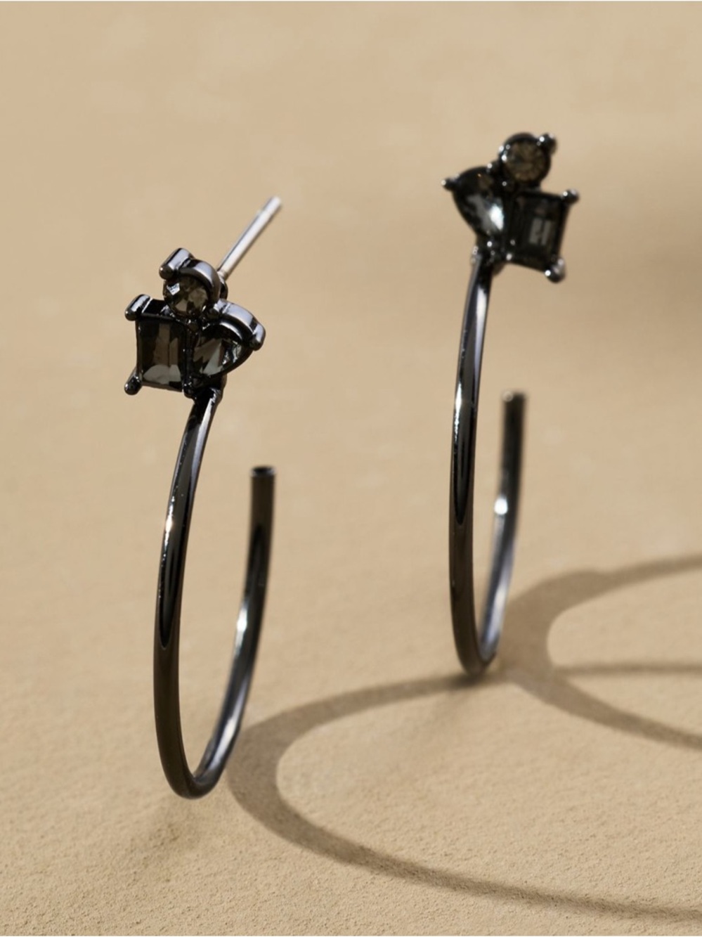 NWT Anthropologie Thin Crystal Hoop Earrings